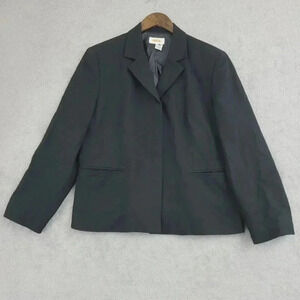 Talbots Womens Wool Blazer Jacket Black Size 16  5CT